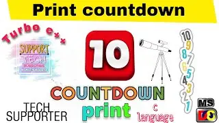 C language programming || print Countdown || Turbo c++  #10k #CloudCod