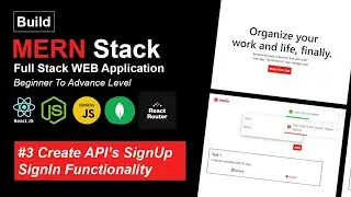 TODO MERN APP | SIGN UP SIGN IN FUNCTIONALITY IN NODE JS | CREATE API's IN NODE JS | MERN STACK | #3