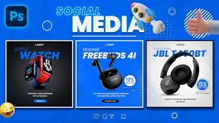 Cómo DISEÑAR un POST para REDES SOCIALES en PHOTOSHOP | Productos de Tecnología | Paso a Paso