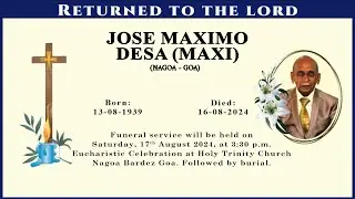 FINAL JOURNEY OF JOSE MAXIMO DESA | AUGUST 17 2024 | HOLY TRINITY CHURCH, NAGOA | 2:30 PM | LIVE |