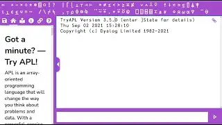 Presenting TryAPL v3 – Dyalog Webinar with Richard Park