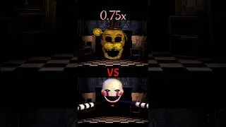 FNaF 2 – Golden Freddy vs The Puppet – Jumpscare 0.25x ➜ 2x