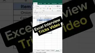 Excel Interview Tricks shorts . #shorts #excel