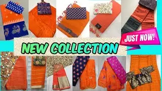 Orange color saree with matching blouse/latest blouse/blouse designs/blouse collection 2025/sarees