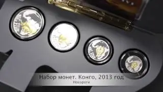 Набор монет. Конго, 2013 год. Носороги. (4 шт.)