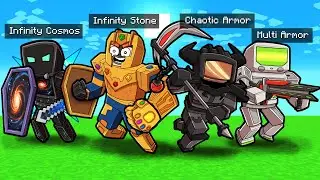Collecting EVERY OVERPOWERED Armor in Minecraft! (Scramble HARDCORE)