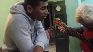 cantando en lo  de wilson con el amigo hasta mañana chape viuda a los 20