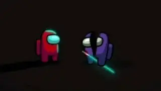 Among Us But Red Cuts Purple in Half