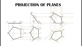 Pentagonal Plane | Projection of Planes | Easy method |Engineering graphics | EG | Tamil