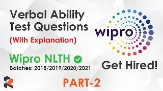 Verbal Aptitude (Part 2) - Wipro NLTH (WITH EXPLANATION)