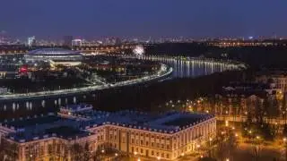 Ночная панорама Москвы на стенде iMoscow в Ганновере