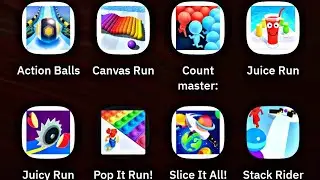 Action Balls,Canvas Run,Count Master,Juice Run,Juicy Run,Pop It Run, Slice it All,Stack Rider
