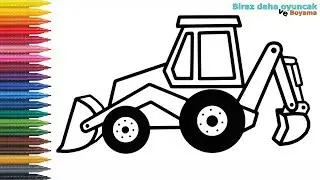 Excavator Drawing & Coloring Page For Children | Coloring Games