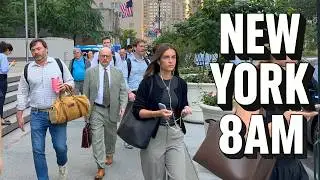 This Is What New Yorkers Walk Past Before 9AM | Park Avenue to Chelsea 4K