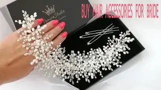 BUY Wedding hair vine, Beaded hair accessories for bride, Свадебная веточка для волос✨TamireStudio✨