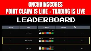 OnChainScores Point Claim Is Live + Point Trading Is Live