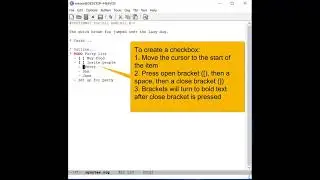 Org Mode for Beginners Lesson 7 - Adding checkboxes to a TODO list
