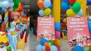 COCO MELON BIRTHDAY THEME | BALLOON BACKDROP AND TABLE SETUP
