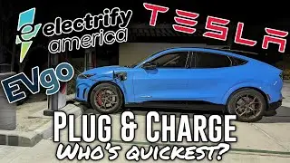 Tesla vs Electrify America vs EVgo - Plug & Charge test! Who's fastest?