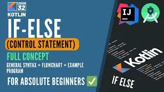 32 If Else in Kotlin Programming | General Syntax, Example, FlowChart Full Concept Control Statement