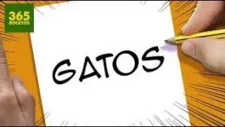 INCREIBLE TRUCO CON LA PALABRA GATOS  ,  DIBUJO DE UNOS GATOS