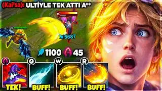 1100 AP EZREAL 😱 FULL CANA TEK ATAN ULTİ !! TÜM SKİLLER BUFF !!