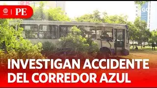 Bus of Corredor Azul broke collided with bus stop and tree | Primera Edición | News Peru