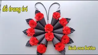 Ý tưởng làm đồ trang trí hình con bướm từ bìa cứng và giấy màu để treo tường - Ly Coc DIY
