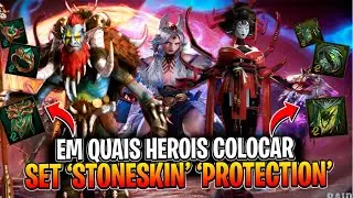 [RAID SHADOW LEGENDS] QUAIS HEROIS COLOCAR | SET PELE DE PEDRA E PROTEÇÃO