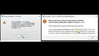 NtCreateFile DeviceVBoxDrvStub failed 0xc0000034 Oracle VM VirtualBox 7.1.5 needs  Visual C++ 2019