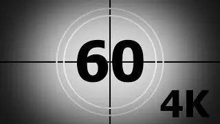 Old Black & White Movie 60 second Countdown Timer 1 Minute