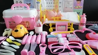 13 Minutes Satisfying with Unboxing Pink and Yellow Doctor Medical Tools Playset with baby doll