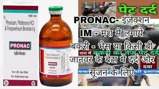 Pronac Injection !पशूओ के पेट दर्द के लिऐ Piroxicam Pitofenone Hcl & Fenpiverinium Bromide Injection