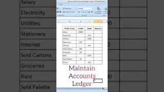 How to maintain Accounts Ledger in excel 