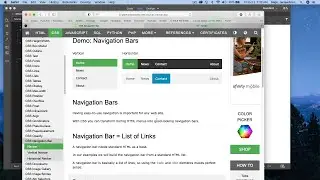 Dreamweaver CC 2020 - W3school nav bar (part 1)