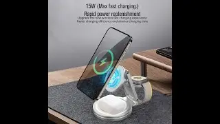 Patent Design 3 in 1 360° Rotation Foldable Magnetic Wireless Charger  #magnetic #wirelesscharger