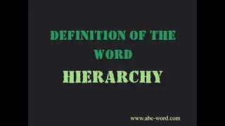 Definition of the word 