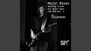 Major Blues Drum Backing Track in D Major 120 BPM
