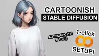 cartoonish - Stable Diffusion 1-CLICK Google Colab Setup