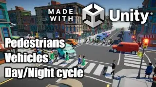 [Unity] Pedestrians, Vehicles and Day/Night cycle
