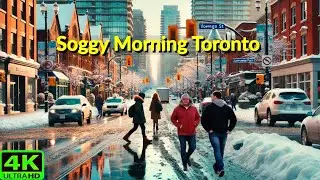 【4K】MIDTOWN TORONTO SNOW & SLUSH | TORONTO MORNING WALK