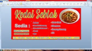 CARA MEMBUAT SPANDUK KEDAI SEBLAK DI MICROSOFT WORD