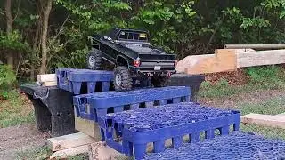 TRX4 HIGH TRAIL with hobbywing fusion SE Testing out upgraded section of backyard RC crawler course.
