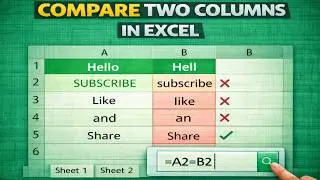 How to Compare Two Columns in Excel For Matches & Differences Using Formula