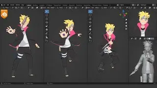 How to make Anime Character in Blender  -【Timelapse】