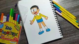 How To Draw Nobita With Stix Pen (Doraemon)