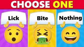 BITE, LICK, or NOTHING Challenge! Choose One Button 😯🤮 😎