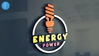 PixelLab Logo Design Tutorial || Energy Power Logo Design 3D mockup