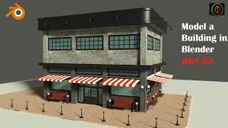 How to Model a Building & applying materials, part 3 of 3 | Blender 3d modeling.