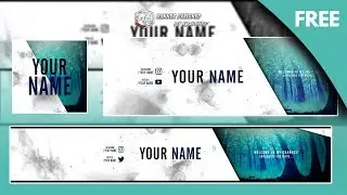FREE PACK CHANNEL: BLUE FOREST | YOUTUBE BANNER, LOGO AND TWITTER HEADER #9 + [ Free Download]